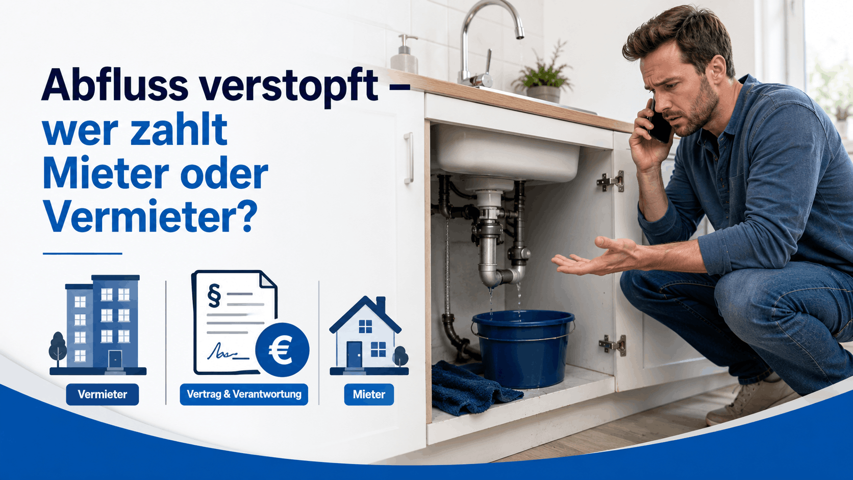 Abfluss verstopft: Wer zahlt Mieter oder Vermieter